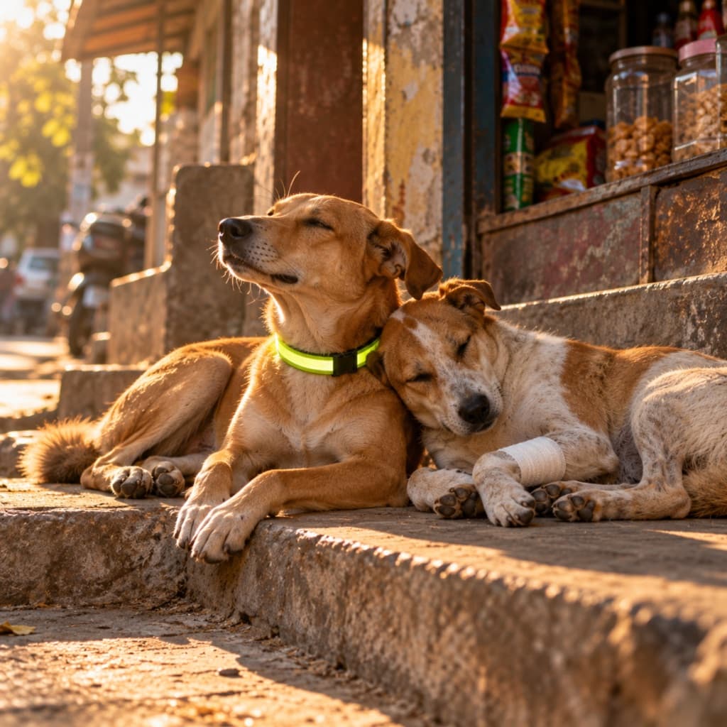 Street dogs, fed and cared for